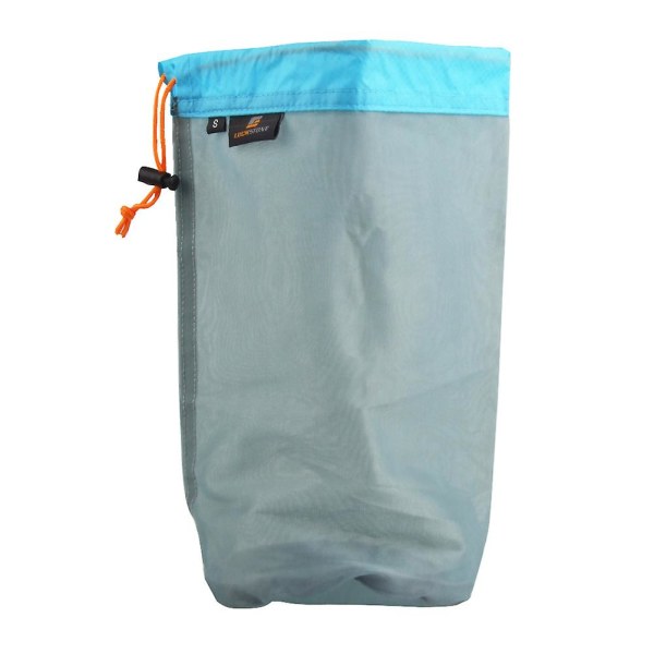 Ultralett polyester netting-oppbevaringspose Stuffsekk for Tavel-camping - størrelse S (himmelblå)