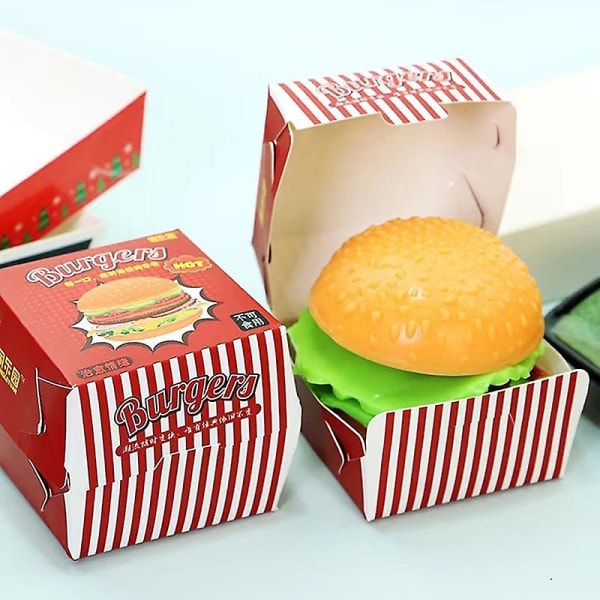 Simulering Burger Avspenningsleketøy Stressball 3D Squishy Hamburger TPR Dekompresjon Klemball Sensoriske gaver Fest Voksne