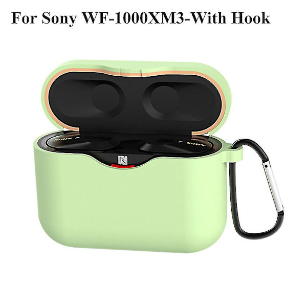 Case Sony Wf-1000xm3 kuuloketarvikkeille Case cover Sony Wf 1000 Xm3 Wf-1000xm4 kuorelle, jossa on katoamista estävä koukku Tea Green-Hook