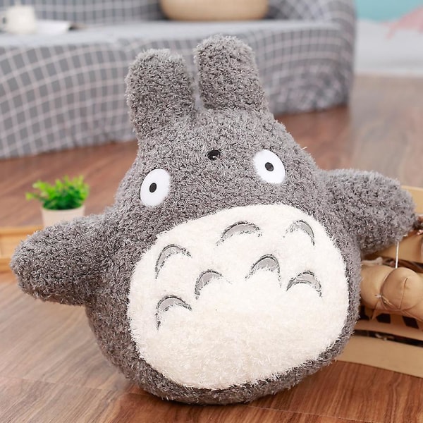 Totoro Plyschleksak Kawaii Plyschkatt Japansk Anime Figurdocka Plysch Totoro Mjukdocka Barnleksaker Flickor Födelsedag Julklapp 30cm Gray