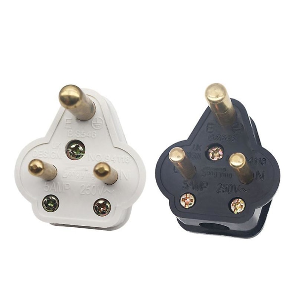 5 Amp runde plugger Nettplugg 3 pins lysplugger for scenebelysning Lampe (svart 5 stk) (a-1b) black 5