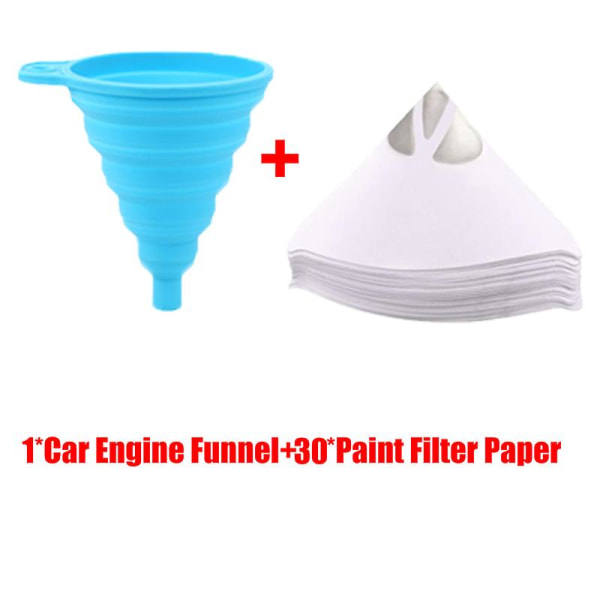 30 stk Maling Filter Papir Med 1 stk Bil Motor Tragt Fine Si Micron Si Filter Nylon Møbler Maskiner Mesh Net| | Set 2