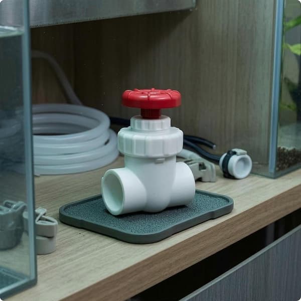 Akvarium grindkontroll rött handhjul PVC grindkontroll kompakt White 40MM