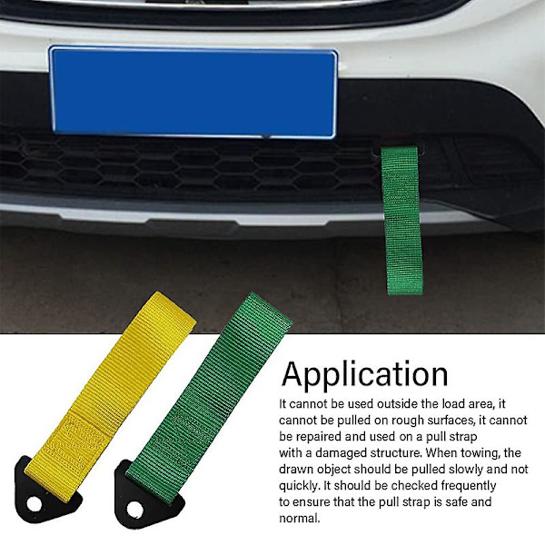 Høystyrke bil Nylon slep stropp Bil slep tau Tilhenger tau Støtfanger tilhenger Maks 2 tonn slepe stropp med mutter Auto tilbehør - slep tau Lack Blue