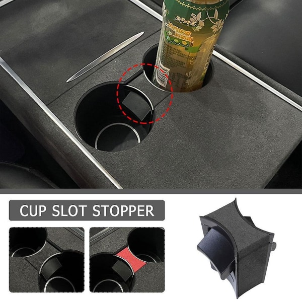 Bil Vannkopp Spor Slip Limit Clip For Tesla Model 3 Model Y 2021 Abs Turn Fur Bilkoppholder Limiter koppholderseparator - Drikkeholdere A