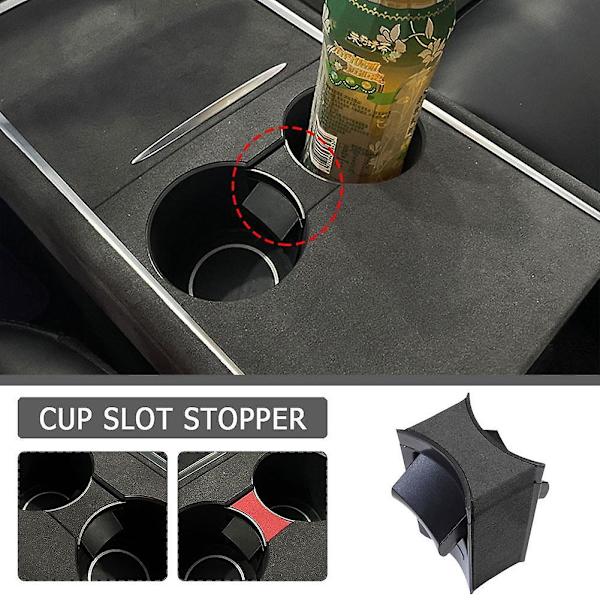 Car Water Cup Slot Slip Limit Clip för Tesla Model 3 Model Y 2021 Abs Turn Fur Bil Cup Holder Limiter Cup Holder Separator - Dryckeshållare A