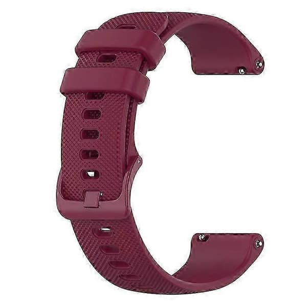 18 mm gitter silikonebånd til GarminActive S WineRed