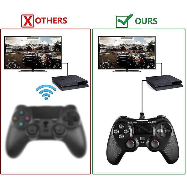 Ps4 Trådbunden Handkontroll För Playstation 4, Dubbel Vibration Usb Joystick