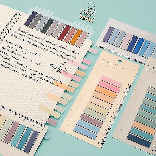 Wabjtam 1000 st Sticky Index-flikar för att kommentera böcker, skrivbara sidlappar med linjal för sidmarkering Klassificeringsfil
