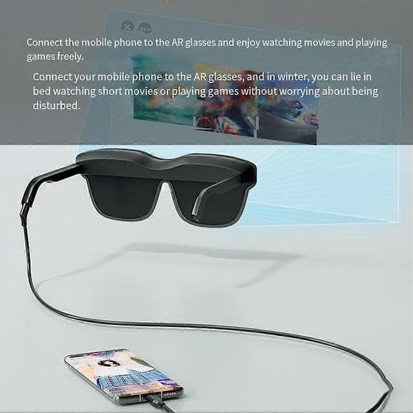 Typ-C Flexibel Kabel för AR-glasögon, USB3.2 Fullfunktion Stöder 4K 60Hz, 1m, för Xreal/Rokid/RayNeo Viture AR Svart
