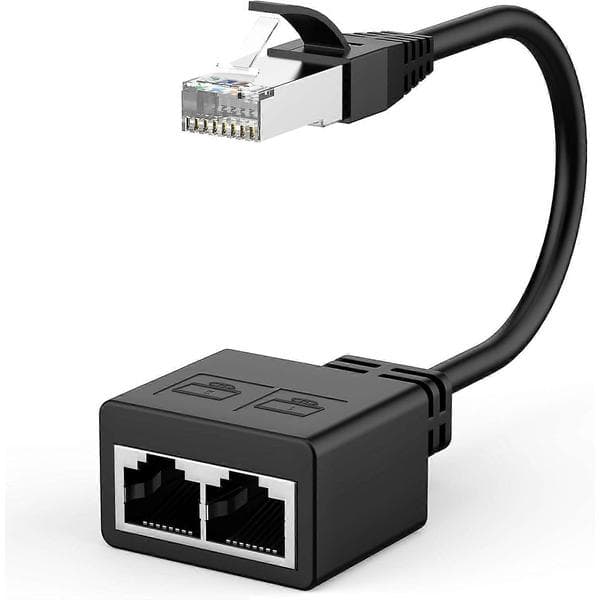 RJ45 Netværk Ethernet Adapter Splitter, Ethernet Splitter 1 Han til 2 Hun LAN Ethernet Splitter Adapter Egnet Super