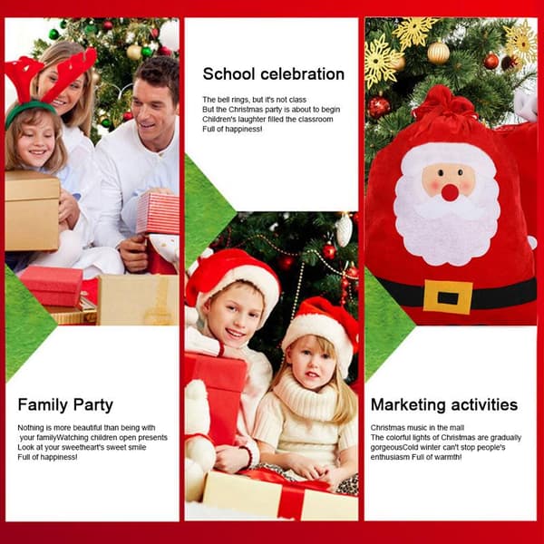 Jul Tomte Presentpåse Tyg Presentpåsar Jul Snörpåsar för Leksakspåsar Juldekoration 215A#