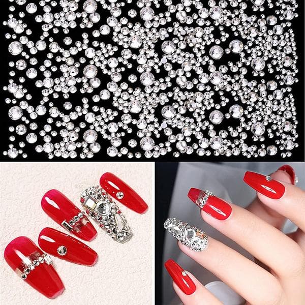 3 800 stk rhinestones, neglekunst, negleperler
