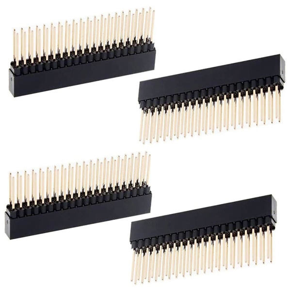 2 X 20 (40 pins) stablehode for A+/b+/pi 2/pi 3 ekstra høy topp (pakke med 8) black