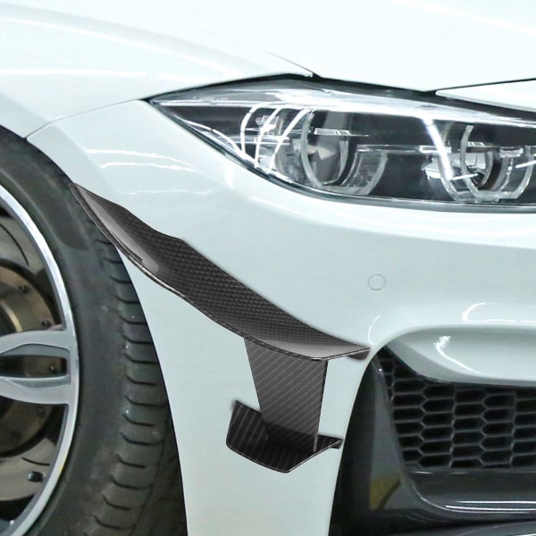 Universal Carbon Fiber Look Car Front Bumper Lip Splitter Finner Body Canards Diffuser Spoiler For -