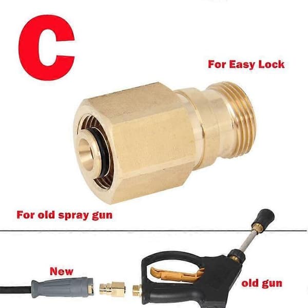 Slange- og sprøjtepistolforbindelse til Karcher Easy Lock-adapter til hurtig tilslutning Silver