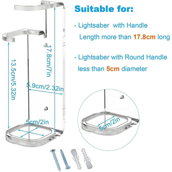Lightsaber Stand Wall Display - Lightsaber Stand Akryl Light Sabre Display Holder | Lyssabel skjermsverd, lyssabel, sverd, veggbrakett