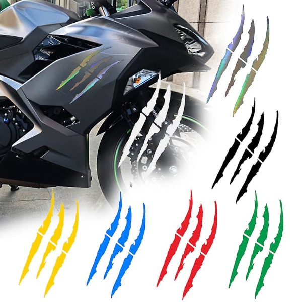 Motorsykkel Bil klistremerke Universal Monster Claw Ripet Stripe Decal Marker Reflekterende Vanntett Moto dekorasjon Tilbehør - Dekaler & amp; Klistremerker RGB