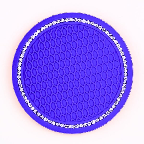 Diamond Rhinestone Car Coaster Water Cup Slot Skridsikker måtte Silica Pad Kopholder Måtte Bil Gadget Bling Bilinteriør tilbehør - Anti-slip måtte B-Purple