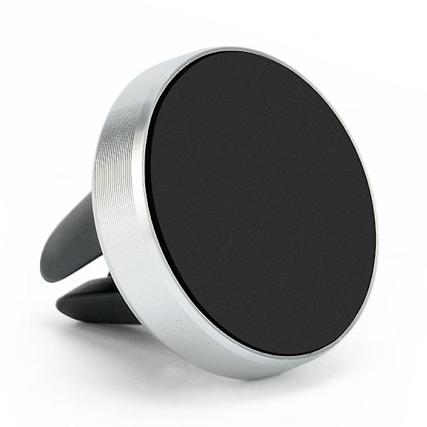 Universal Magnetisk Bil Air Vent Telefonhållare Med Metallplatta Rund Magnet Bil Mobiltelefon Fäste Bil Interiör Tillbehör| | Silver