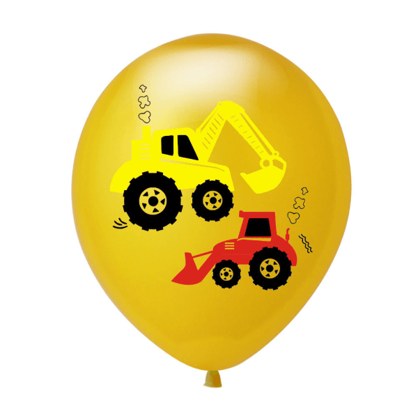 Fargegravemaskin lateks ballong engineering kjøretøy tema bursdagsfest dekorasjoner