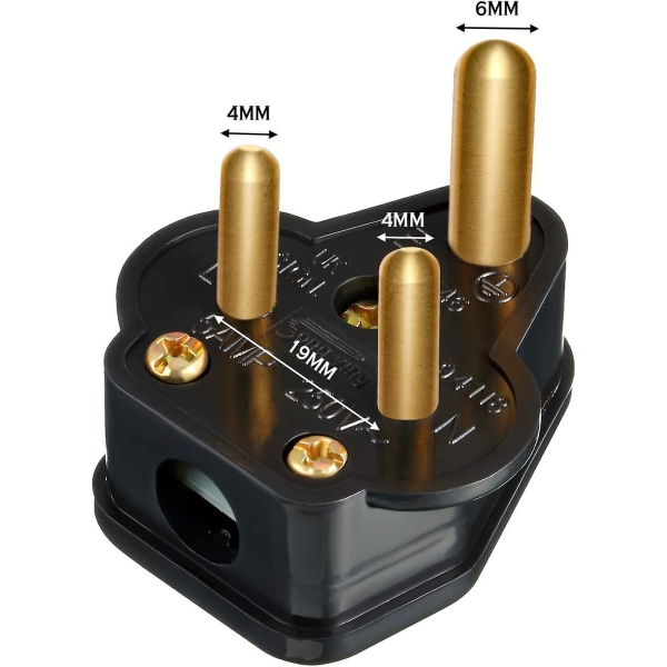 5 Amp runde benstik Netstik 3 pinde lysstik til scenebelysning Lampe (sort 5 stk) (a-1b) black 5