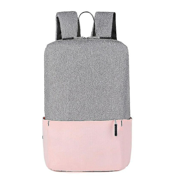 Casual Kvinnor Män Vattentät ryggsäck Bärbar Reseskola Laptopväskor Studentryggsäck Flerfärgad Kvinnlig dragkedja Ryggsäckar Light grey pink