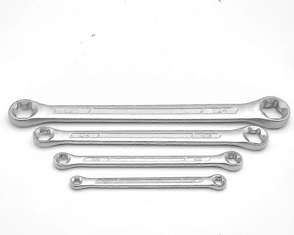 4-delad TRX-Star E-Torx ringnyckelsats, E6 E8 E10 E12 E14 E18 E20 E24 Torx Tork-sats