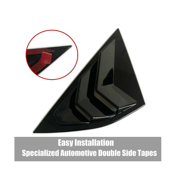 1 par bil bakfönster jalusi slutare trim cover för Mach-e 2021-2023 Scoop skärm dekorera ljus bl. Bright Black