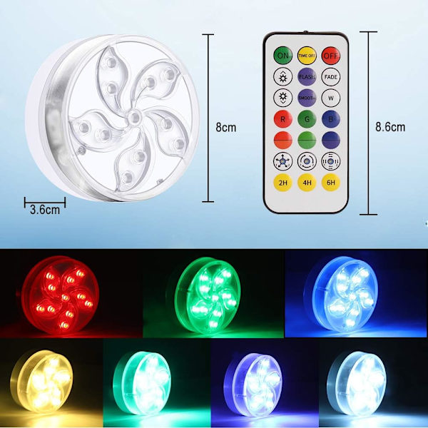 Hot Tub Lights, Submersible Led Pool Lights, Bad Spa Lights med Remote RF