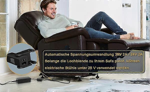 Elektrisk hvilestoltransformatoradapter - AC/DC 29v/24v for sofa og stol js EU PLUG