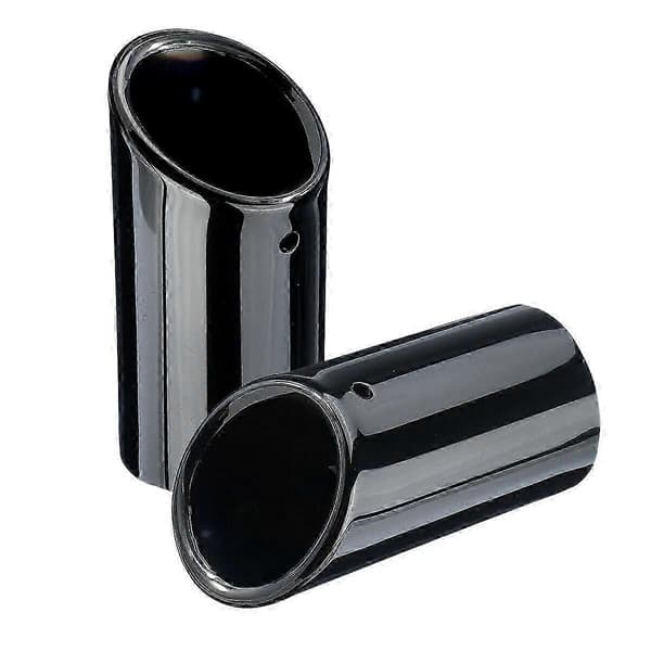 2PCS avgasrör i titan svart, kompatibla med BMW E90 E92 3-serie Titanium black