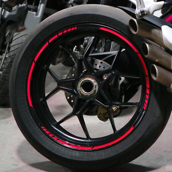 1 Set 5 Färger Bil Styling Strips Reflekterande Motocross Cykel Motorcykel Hjul klistermärken och dekaler 17/18 tums reflekterande fälgband|dekaler &amp; Klistermärken| Red