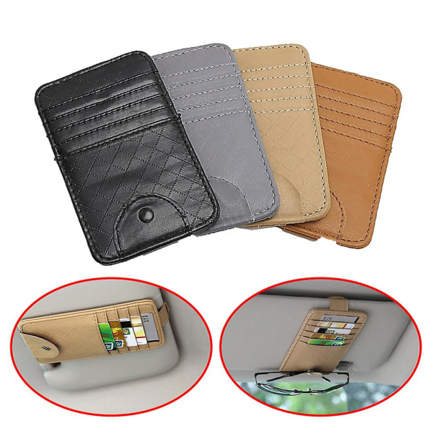 Bil Auto Solskydd Point Fick Organizer Påse Väska Kort Glasögon Förvaringshållare Multifunktionell Bilstyling Interiörtillbehör|förvaring Städning| black