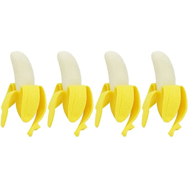 4 stk Leker Gave Superbegunstigelser for nyhet Morsom formet skrellet Kawaii Barnegaver Fidget Pressure Bananmodell Komfortabel bursdagsbarn