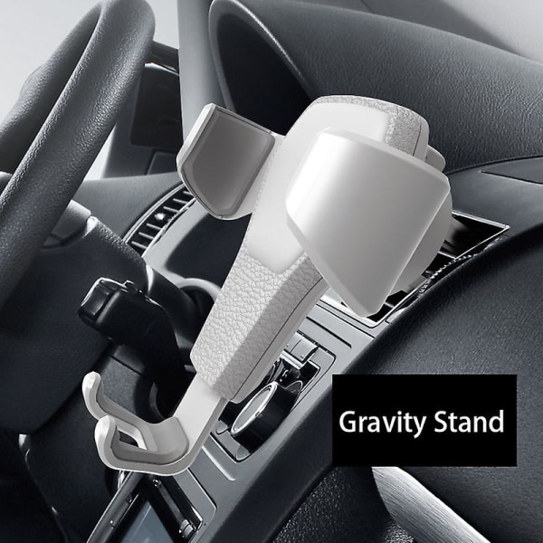 Universal Gravity Bilholder Til Mobiltelefon Holder Bil Air Vent Clip Stand Mobiltelefon Gps Support Til Iphone Til Huawei 1pc|universal Bil Bracket| Black