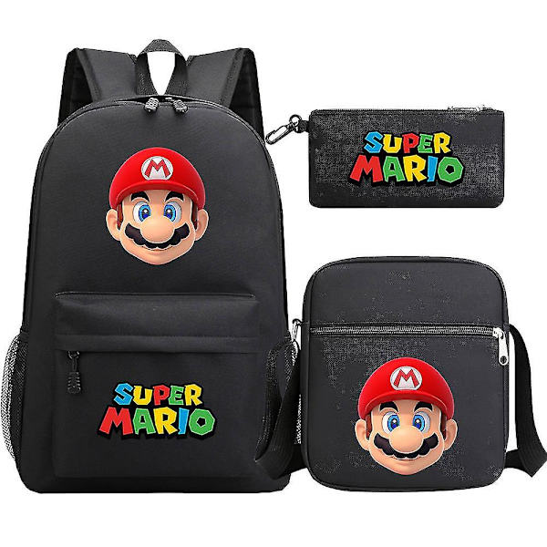 Super Mario Ryggsäck - Teens Girls Pojkar - Kawaii Student Vattentät Canvas Skolväskor - 3st Laptop Mochilas ryggsäckar 7