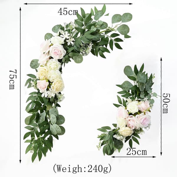 2 stk. bryllupsbue blomster guirlande rustik bord midtpunkt guirlande grønne blade til Pink
