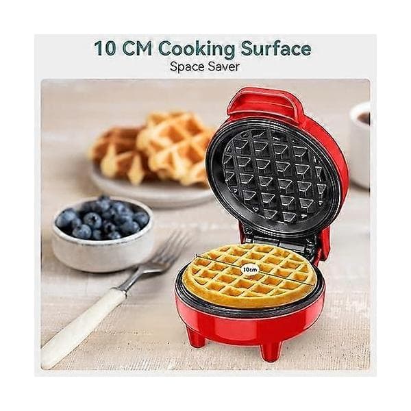 Mini Waffle Iron, Waffle Maker, Clear Indicator Light, Non-Stick Coating, Cool Touch Handle, Compact Size Green