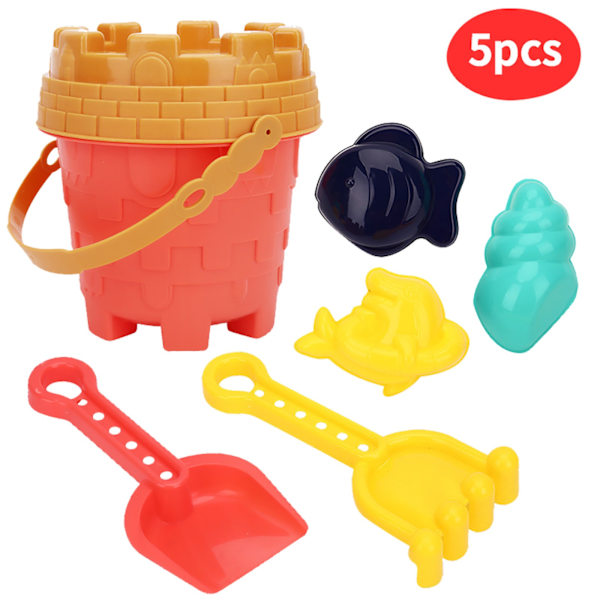 Beach Toy Sand Set Sand Play Sandpit Toy Sommer utendørs leker for gutter og jenter Orange One Size