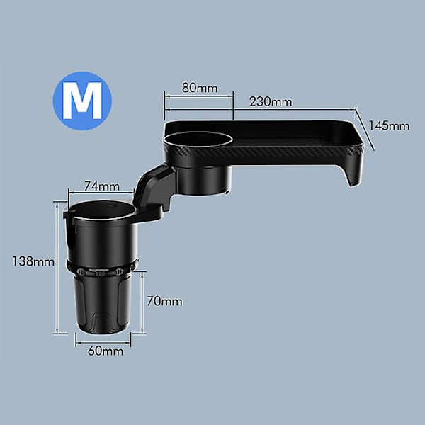 Mukinpitimen laajennussovitin Käännettävä langaton USB latausalusta ajoneuvolle Puhelimen organizer juomapulloteline| | SIZE M
