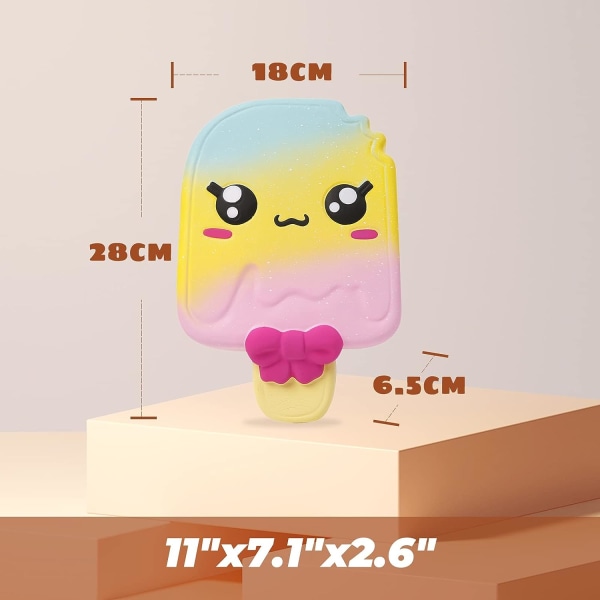 11 tommer Jumbo Squishies Popsicle Kawaii Duftende Myk Sakte stigende Giant Squeeze Squishies Stress Relief Barneleke