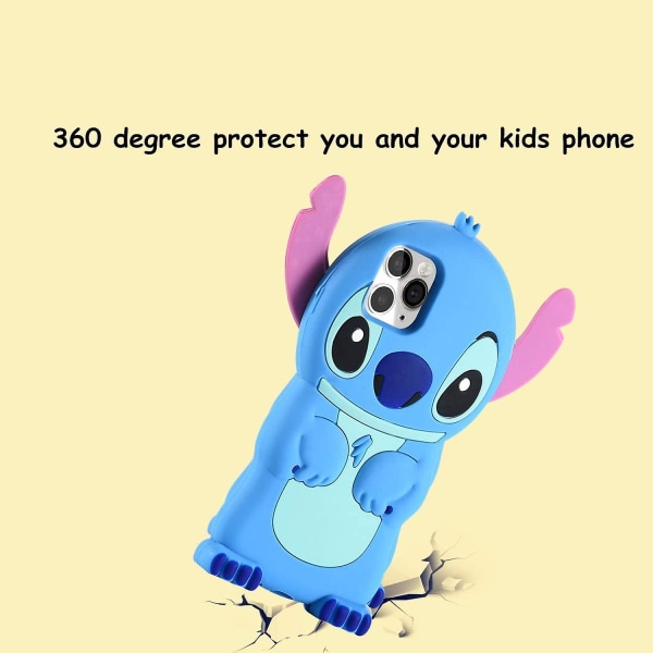 Deksler til Iphone 12 Pro Max-deksel, Lilo Stitch Søt 3d tegneserie Unik myk silikon dyrekarakter Anti-støtbeskytter Gutter Barn Jenter Gaver Deksel Ho