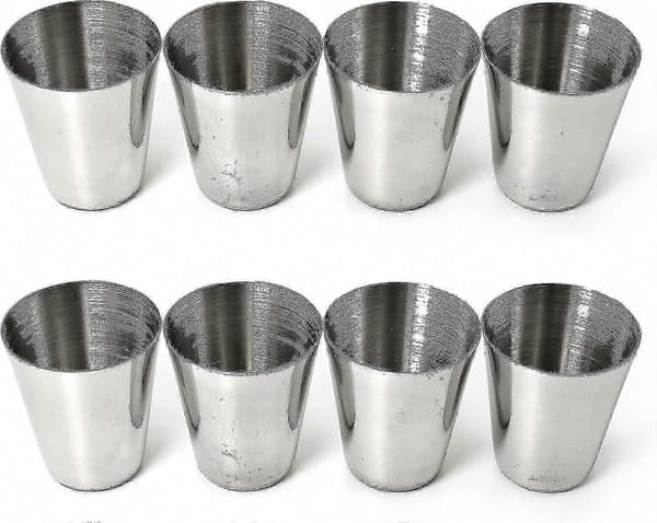 12 stk. snapseglas i rustfrit stål til whisky, tequila og spiritus
