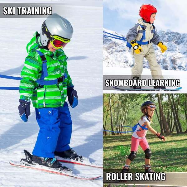Børns ski sikkerhedstræning bælte skøjteløb anti-fald trækbælte begynderski hjælpe træksikkerhed pink
