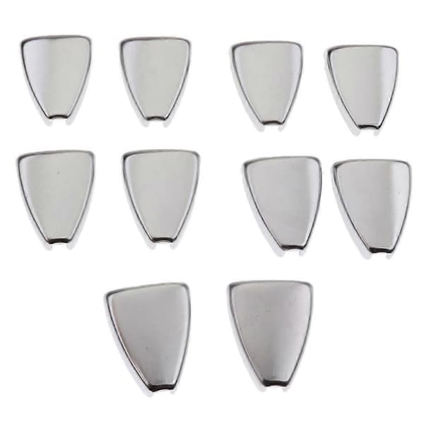 2X 10 stk. metaltrommeklo til tromme sølv