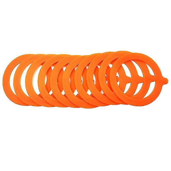 5 kpl Silikoniset tiivisteet ilmatiiviit tiivisterenkaat vuototiiviit säilöntätiivisteet lasipurkeille Orange 5PCS