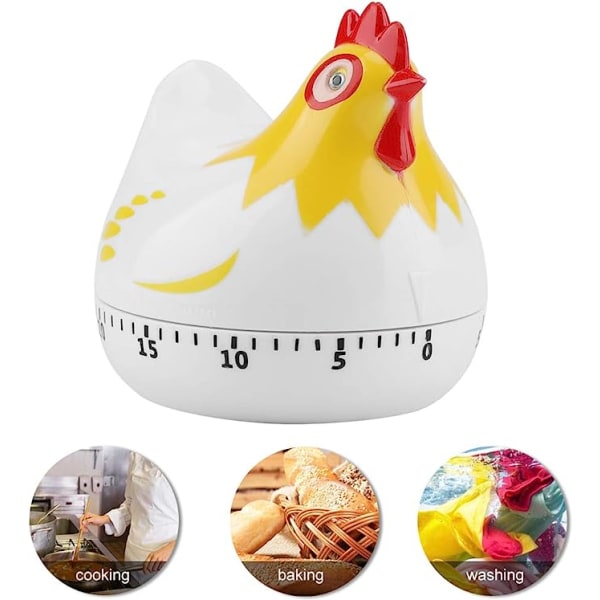 Kjøkken Kylling mønster baketimer, kylling mønster nedtelling Kjøkken timer påminnelse for matlaging baking (hvit)