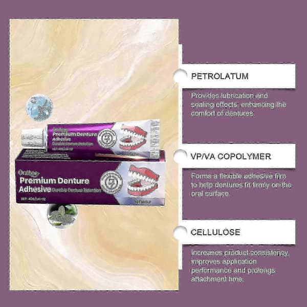 Termoplastisk ekstra stærk klæbemiddel til proteser, giver langvarigt hold i op til 4 dage, ideel til alle aldre 2Pcs