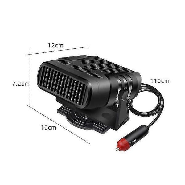Bilvarmer Defogger 12V/24V 120W Bærbar 4-i-1 Kjølevarmevifte Frontruteduggerfjerner